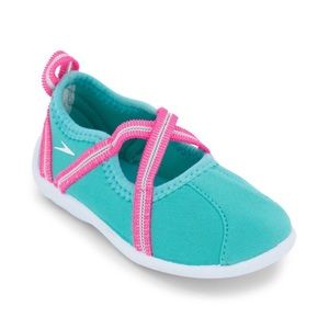 Speedo Toddler Girls' Mary Jane Water Shoes - Turquoise/Pink 11-12
